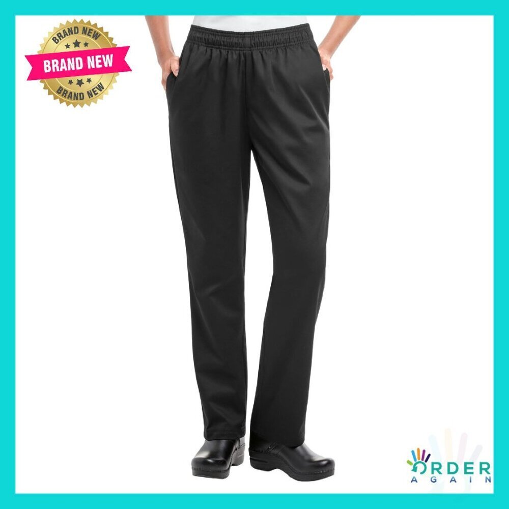 Women's Chef Pants Elastic Waist Professional Kitchen Uniform Workwear